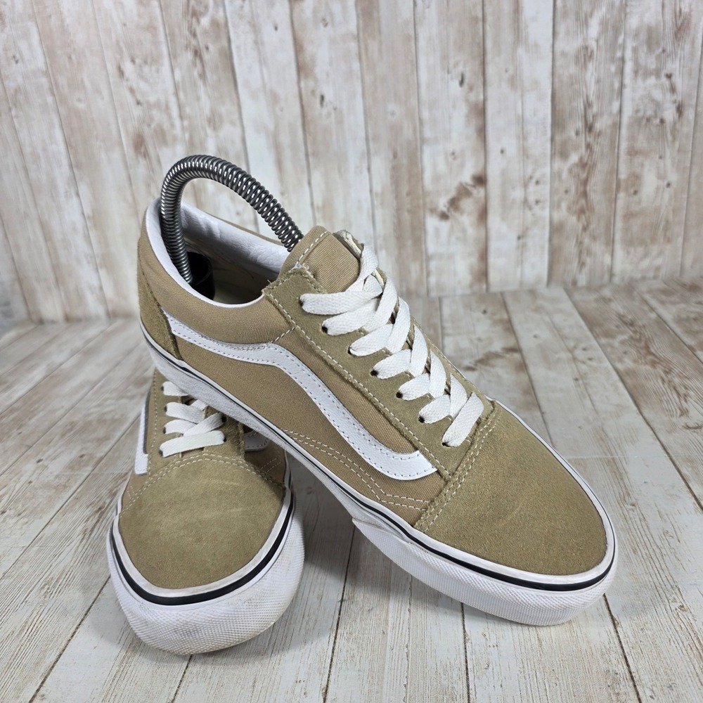 Vans Old Skool Suede Canvas Sneakers Casual Skate Shoes Tan White Women's 7 - Picture 5 of 8